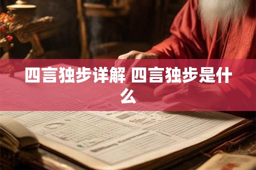 四言独步详解 四言独步是什么