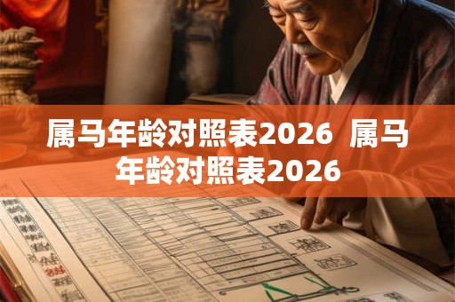属马年龄对照表2026  属马年龄对照表2026