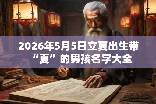 2026年5月5日立夏出生带“夏”的男孩名字大全 2026年5月5日立夏出生带“夏”的男孩名字大全