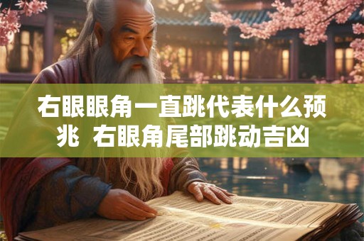 右眼眼角一直跳代表什么预兆  右眼角尾部跳动吉凶