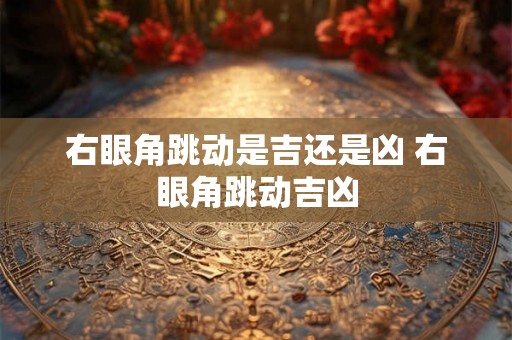 右眼角跳动是吉还是凶 右眼角跳动吉凶