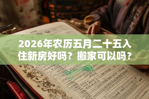 2026年农历五月二十五入住新房好吗？搬家可以吗？