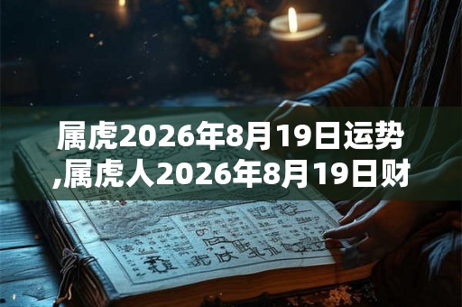 属虎2026年8月19日运势,属虎人2026年8月19日财运,生肖虎2026年8月19日运势