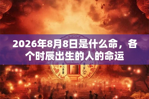 2026年8月8日是什么命，各个时辰出生的人的命运