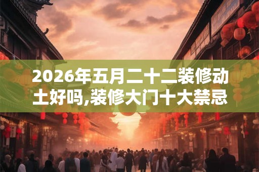 2026年五月二十二装修动土好吗,装修大门十大禁忌