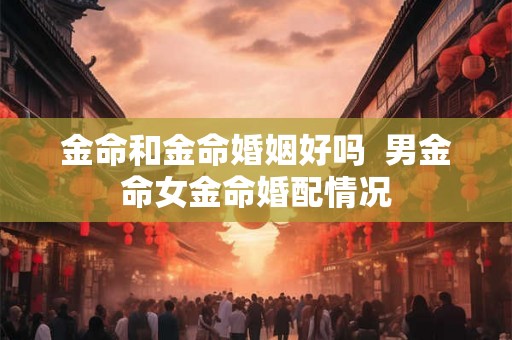 金命和金命婚姻好吗  男金命女金命婚配情况