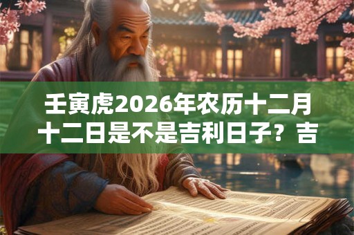 壬寅虎2026年农历十二月十二日是不是吉利日子？吉时在什么时候？