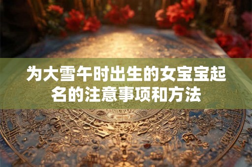 为大雪午时出生的女宝宝起名的注意事项和方法
