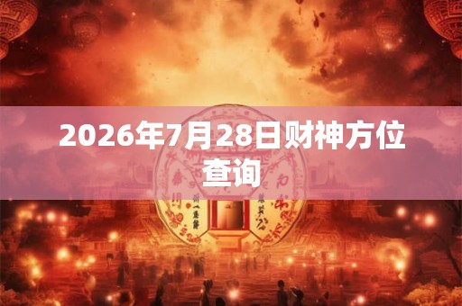 2026年7月28日财神方位查询 2026年7月28日财神方位查询