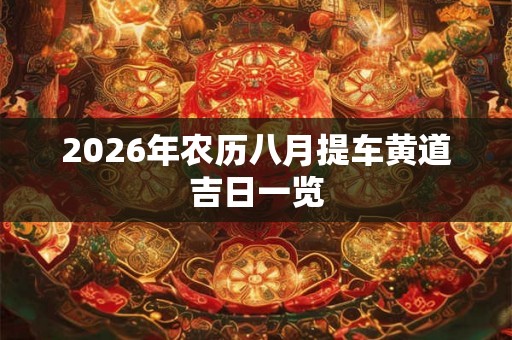 2026年农历八月提车黄道吉日一览 2026年农历八月提车黄道吉日一览