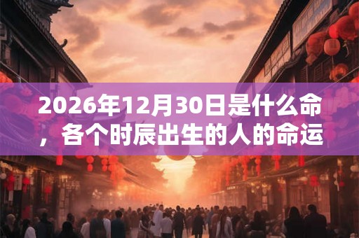 2026年12月30日是什么命，各个时辰出生的人的命运