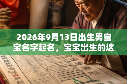2026年9月13日出生男宝宝名字起名，宝宝出生的这天日子好吗？