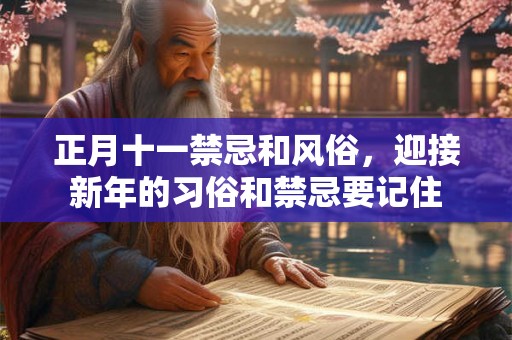 正月十一禁忌和风俗，迎接新年的习俗和禁忌要记住