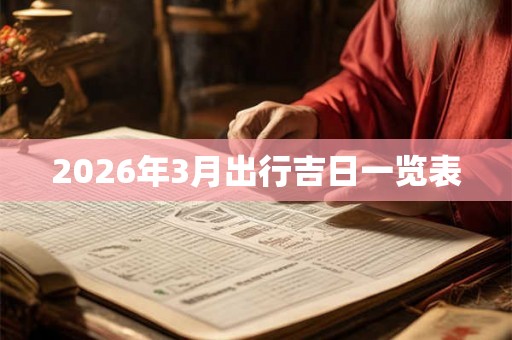 2026年3月出行吉日一览表 2026年3月出行吉日一览表