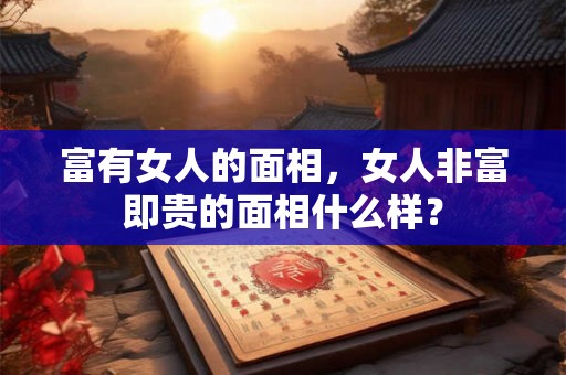 富有女人的面相，女人非富即贵的面相什么样？