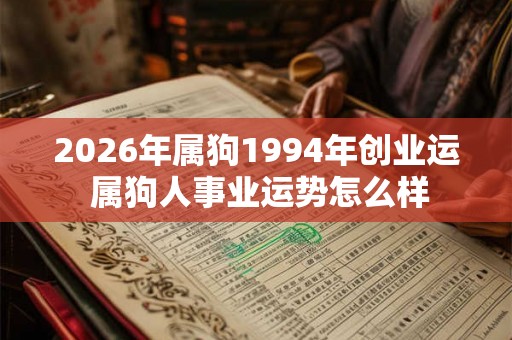 2026年属狗1994年创业运 属狗人事业运势怎么样
