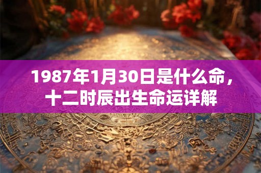 1987年1月30日是什么命,十二时辰出生命运详解 1987年1月30日是什么命,十二时辰出生命运详解