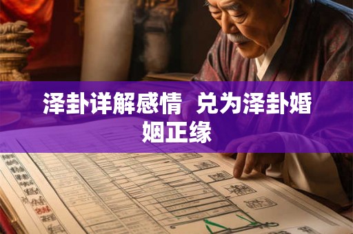 泽卦详解感情  兑为泽卦婚姻正缘