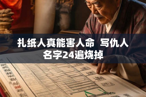 扎纸人真能害人命  写仇人名字24遍烧掉