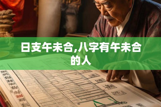 日支午未合,八字有午未合的人