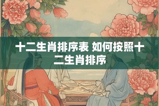 十二生肖排序表 如何按照十二生肖排序