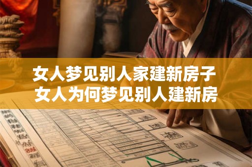 女人梦见别人家建新房子 女人为何梦见别人建新房
