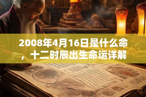 2008年4月16日是什么命，十二时辰出生命运详解