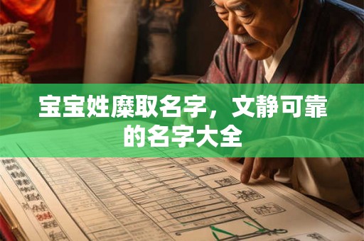 宝宝姓糜取名字，文静可靠的名字大全