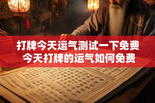 打牌今天运气测试一下免费 今天打牌的运气如何免费测试一下