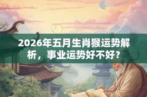 2026年五月生肖猴运势解析，事业运势好不好？