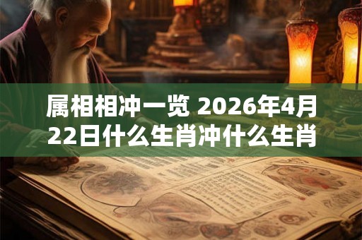 属相相冲一览 2026年4月22日什么生肖冲什么生肖