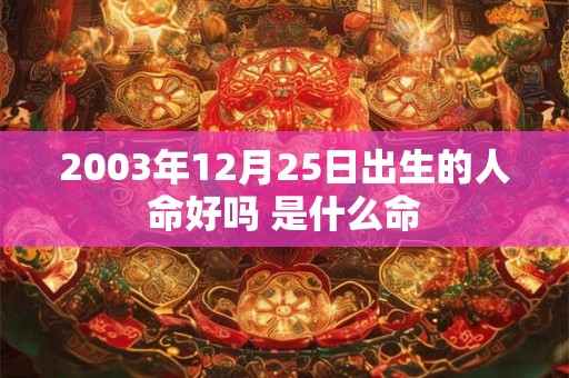 2003年12月25日出生的人命好吗 是什么命