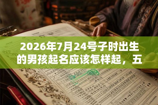 2026年7月24号子时出生的男孩起名应该怎样起，五行是什么