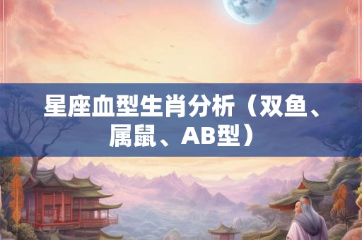 星座血型生肖分析（双鱼、属鼠、AB型）