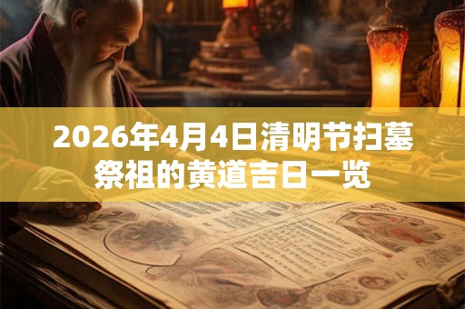 2026年4月4日清明节扫墓祭祖的黄道吉日一览