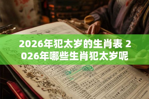 2026年犯太岁的生肖表 2026年哪些生肖犯太岁呢