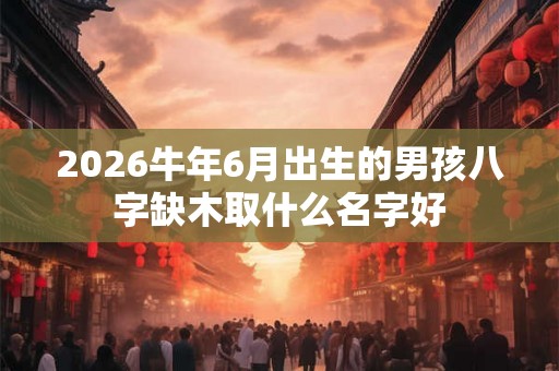 2026牛年6月出生的男孩八字缺木取什么名字好