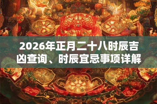 2026年正月二十八时辰吉凶查询、时辰宜忌事项详解