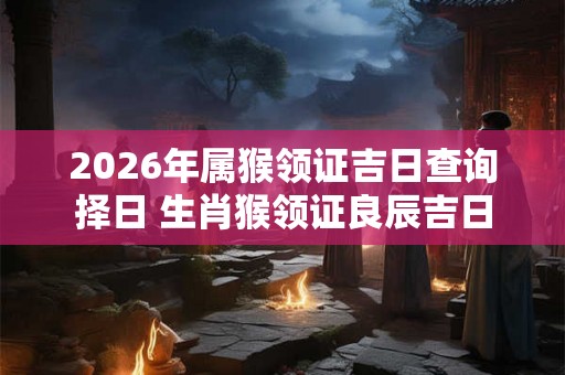 2026年属猴领证吉日查询择日 生肖猴领证良辰吉日