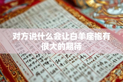 对方说什么会让白羊座抱有很大的期待