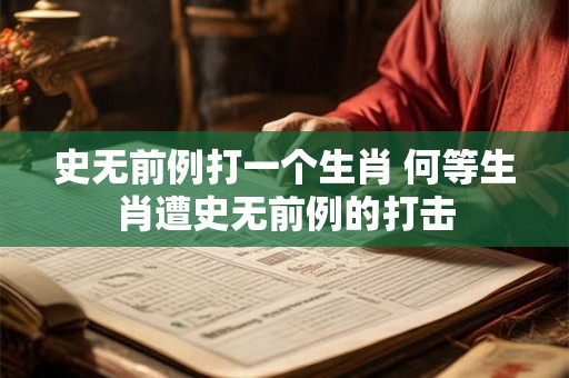 史无前例打一个生肖 何等生肖遭史无前例的打击