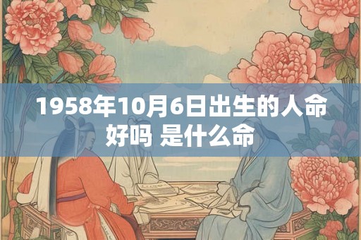 1958年10月6日出生的人命好吗 是什么命