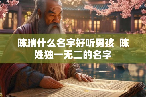 陈瑞什么名字好听男孩  陈姓独一无二的名字
