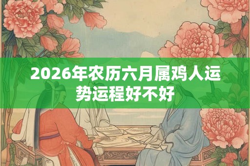 2026年农历六月属鸡人运势运程好不好 2026年农历六月属鸡人运势运程好不好