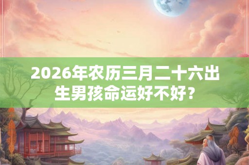 2026年农历三月二十六出生男孩命运好不好? 2026年农历三月二十六出生男孩命运好不好?