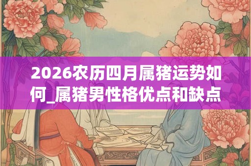 2026农历四月属猪运势如何_属猪男性格优点和缺点