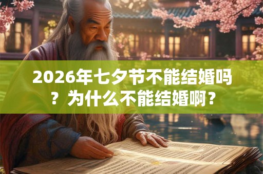 2026年七夕节不能结婚吗?为什么不能结婚啊? 2026年七夕节不能结婚吗?为什么不能结婚啊?