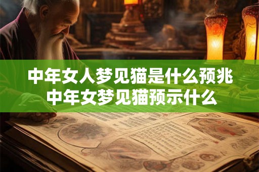 中年女人梦见猫是什么预兆 中年女梦见猫预示什么 中年女人梦见猫是什么预兆 中年女梦见猫预示什么