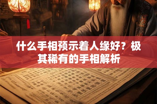 什么手相预示着人缘好？极其稀有的手相解析