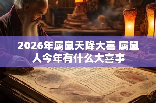 2026年属鼠天降大喜 属鼠人今年有什么大喜事